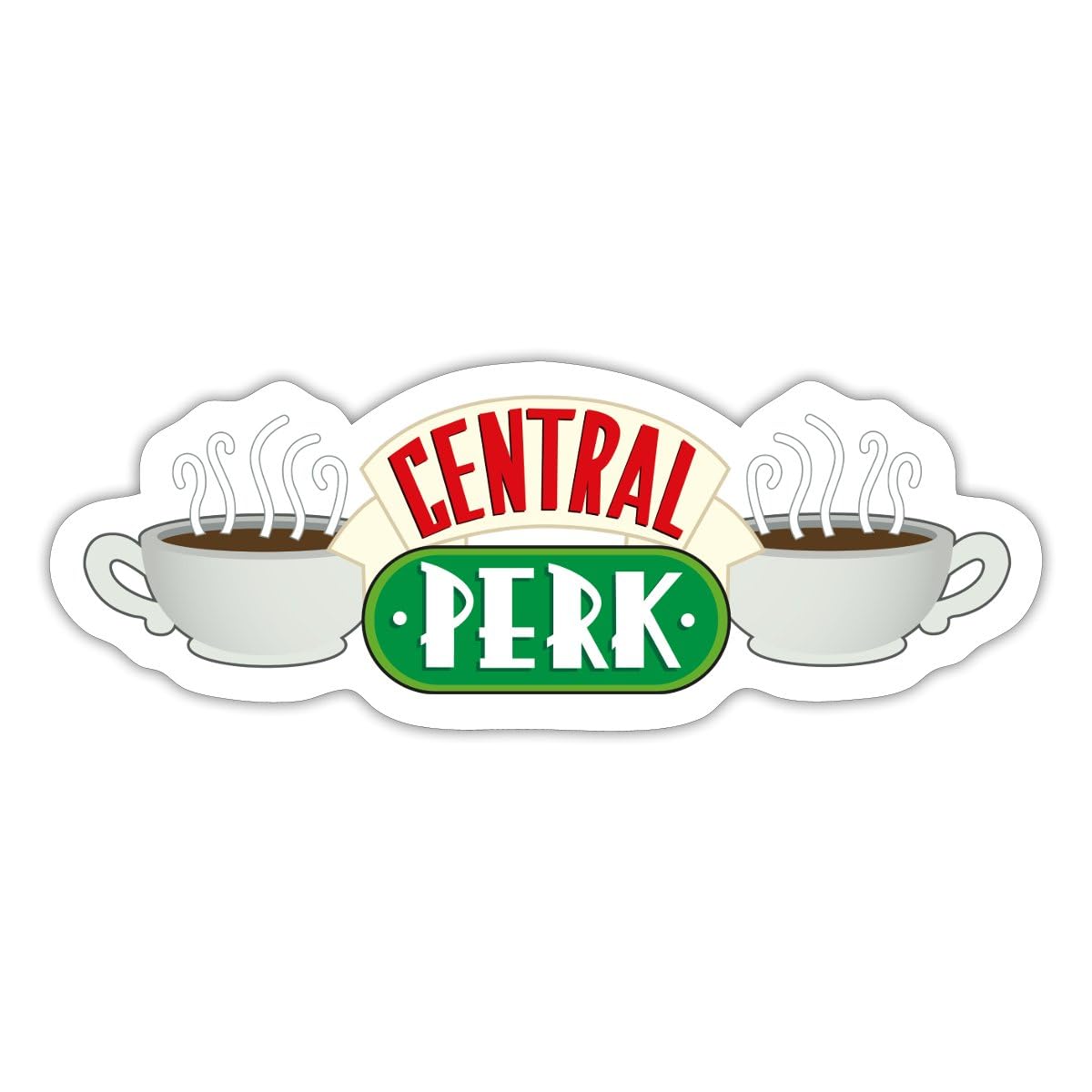 Spreadshirt Friends Central Perk Sticker Size S (10 x 10 cm), 10 x 10 cm, White Matte โ image 1