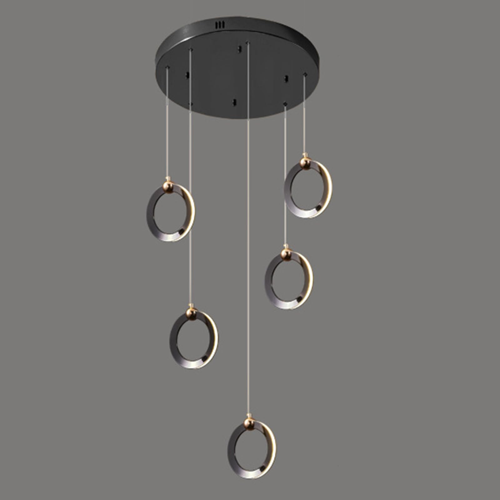 KXEcoLife Circular Staircase Chandelier Warm Light Nordic Postmodern Duplex Art Rotary Creative Villa Long Chandelier,5 Heads 150 * 35cm