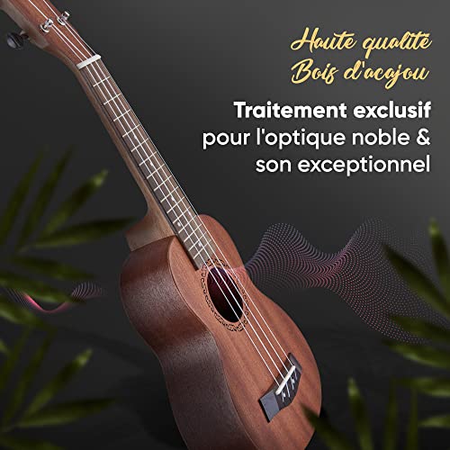 HAVENDI® Soprano Ukulélé 21 pouces Premium Hawaii Guitare Aquila cordes en bois d’acajou y compris le sac de voyage pour… - Les Beatles, Paul McCartney, John Lennon, RIngo Starr, George Harrison HAVENDI® Soprano Ukulélé 21 pouces Premium Hawaii Guitare Aquila cordes en bois d'acajou y compris le sac de voyage pour… – Image 3