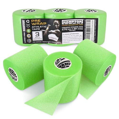 Image of Hampton Adams Pre Wrap Athletic Tape, Non Slip Grip, No Fray Underwrap