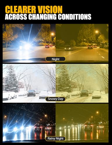 Image of BIRCEN Night Vision Glasses for Driving: Anti-Glare Metal Glasses for Men