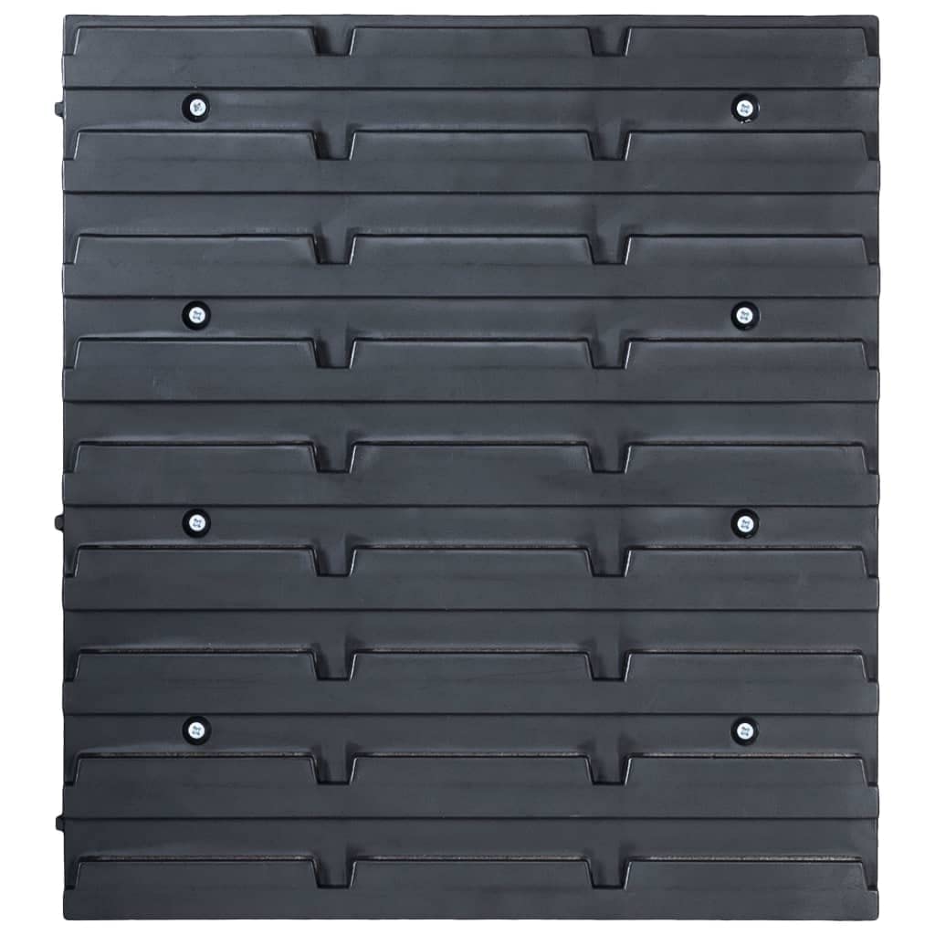 vidaXL Kit de Bacs de Stockage avec Panneaux Muraux 96 pcs Bac de Rangement Boîte à Outils Vis Clous Ecrous Douilles Atelier Garage Bleu