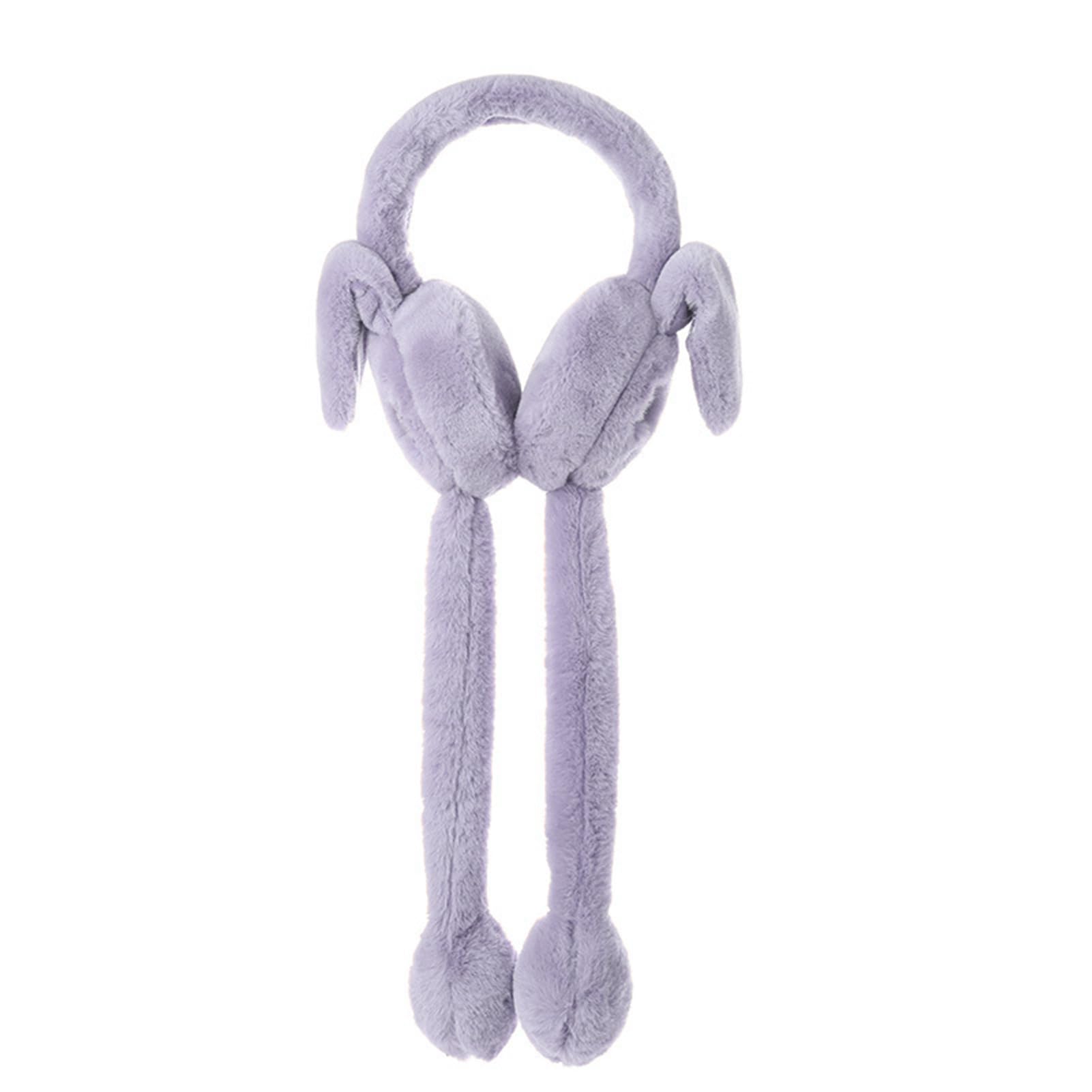 ulafbwur Ear Muffs Jumping Earmuffs Fine Plush Cold-resistant Rabbit Design Winter Warm Ear Warmer for Outdoor Ear Muffs Adorable Rabbit Ear Muffs