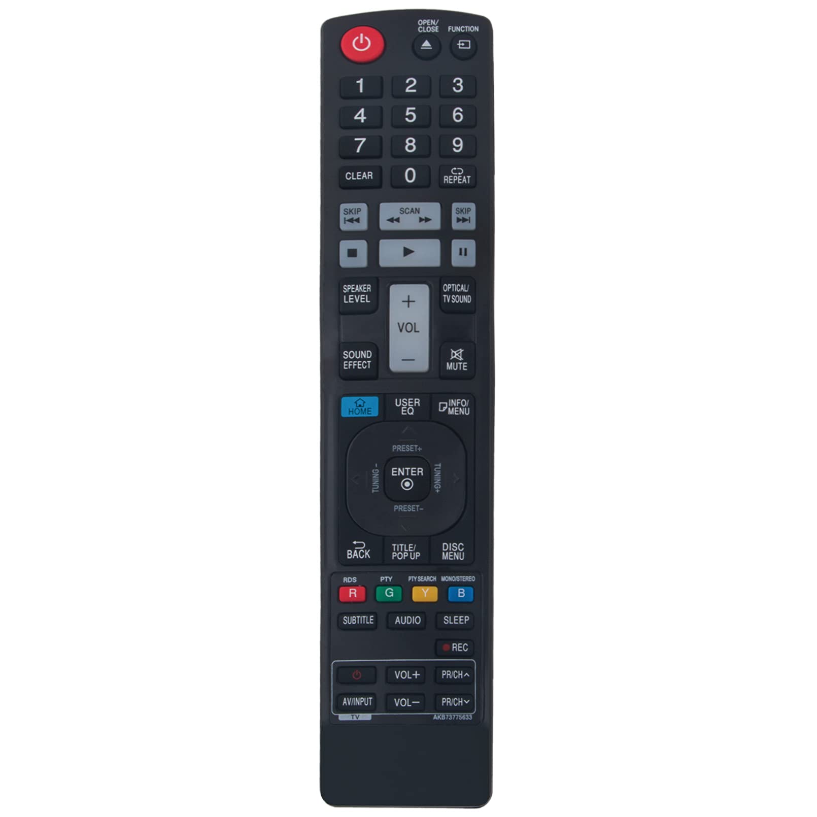 New AKB73775633 Remote Control Replacement for LG S75B1-S S74T1-C S75T1-W W4-2 S75B1-F S75T1-S LHB655W S65T1-S S65T1-C S65T1-W LHB745 LHB725 LHA825 LHB755 LHA845 LHB755W LHA855W LHB725W Blu-ray Player