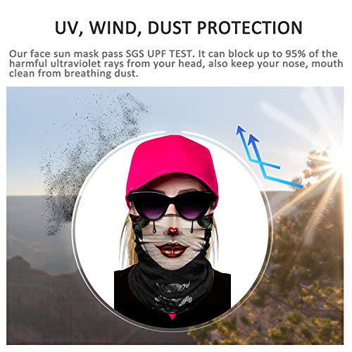 Image of JOEYOUNG Skull Face Mask UV Sun Dust Neck Gaiter Bandana Headwear Motorcycle
