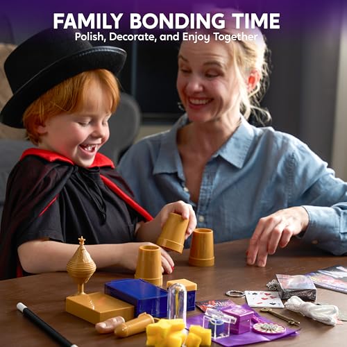 klever kits 180 magic set- my first magic trick kit- amazing magician toy with step-by-step video lessons for kids aged 6 easy tricks of wand and illusion cards