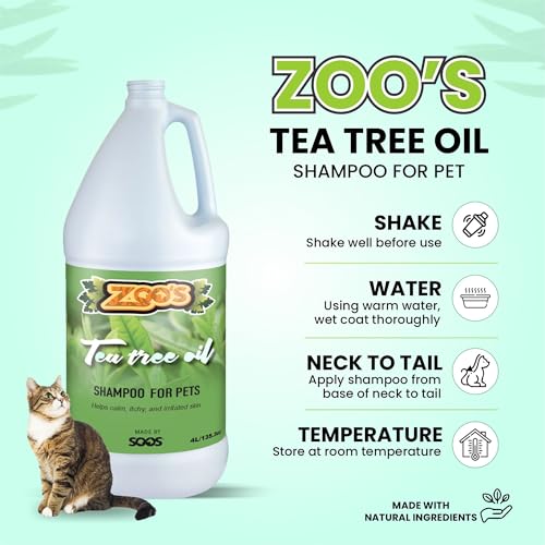 Image of Zoo's Pet Tea Tree Oil Dog Shampoo Fast Absorbing moisturize Skin - 1x (4L Gallon)