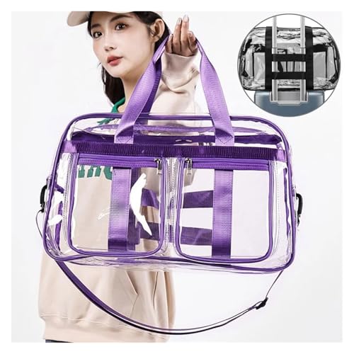 Fourre-tout de natation transparent violet imperméable pour vêtements humides