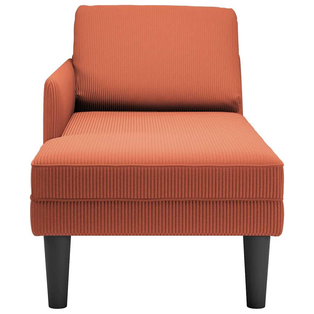 Sedia a sdraio con cuscino rosso arancione in tessuto velluto a
