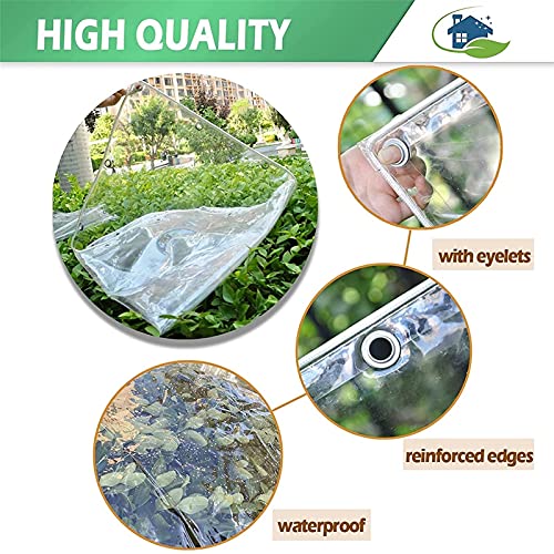 WZYJLyds Pergola Side Curtains, Transparent & Waterproof Outdoor Clear Curtain Anti-Tear Tarpaulin for Pergola, Terrace, Garden - Image 4