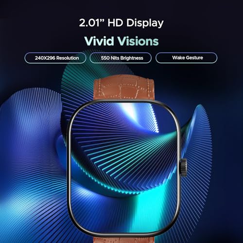 Image of Boat Wave Sigma 3 w /Turn-by-Turn Navigation, 2.01 inch HD Display, BT Calling, Crest+ OS, QR Tray, Watch Face Studio, Coins, Emergency SOS Smart Watch for Men & Women(Brown Leather)