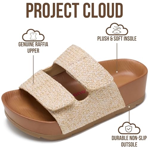 Image of Project Cloud Kids Sandals for Girls - Girls Sandals with Adjustable Buckle Closure, Comfortable Plush & Soft Insole w /Wedge Design Non-Slip Outsole