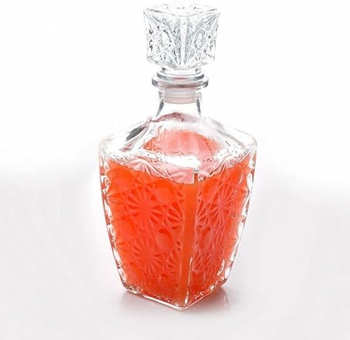 Miniatura 4 de anso Decantador de cristal de cristal para whisky, dispensador de botellas, licor, vino, vodka, alcohol (8.5 fl oz)