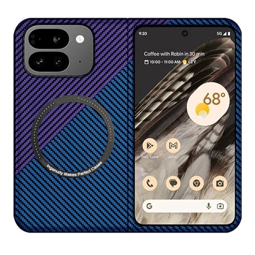 FLURIKA for Google 9 Pro Pixel Fold }OlbgP[XMagSafe[dΉ J[{t@Co[ ^ ɍ׃A~h@ h~ ČRMILKi wh~ ϏՌ Sʕی P[X, Blue&Purple