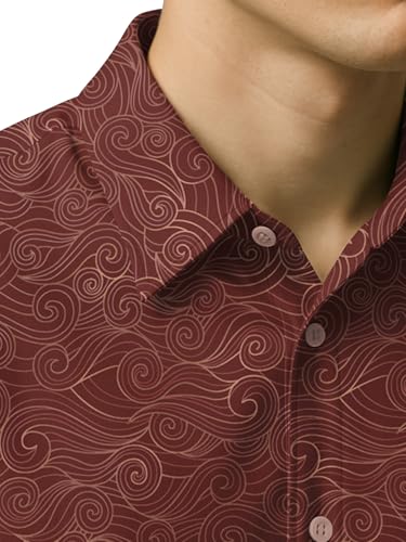 Image of BULLMER Trendy Regular Fit Cotton Blend Printed Casual Half Sleeve Shirt for Men | Stylish Mens Casual Shirts | Shirts for Men