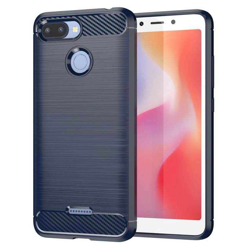 Image of Hybrid Carbon Fiber Back Case for Redmi 6 / Redmi 6A (Blue)