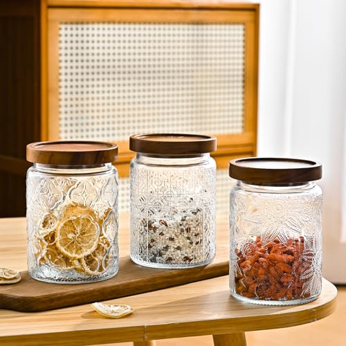 3-Pack 24oz Glass Jar With Airtight Lid,Kitchen Canisters For Countertop,Coffee Sugar Container Set,Pantry Glass Storage Containers For Flour,Candy,Loose Tea,Snack, mason jars by Adodeen - Image 5