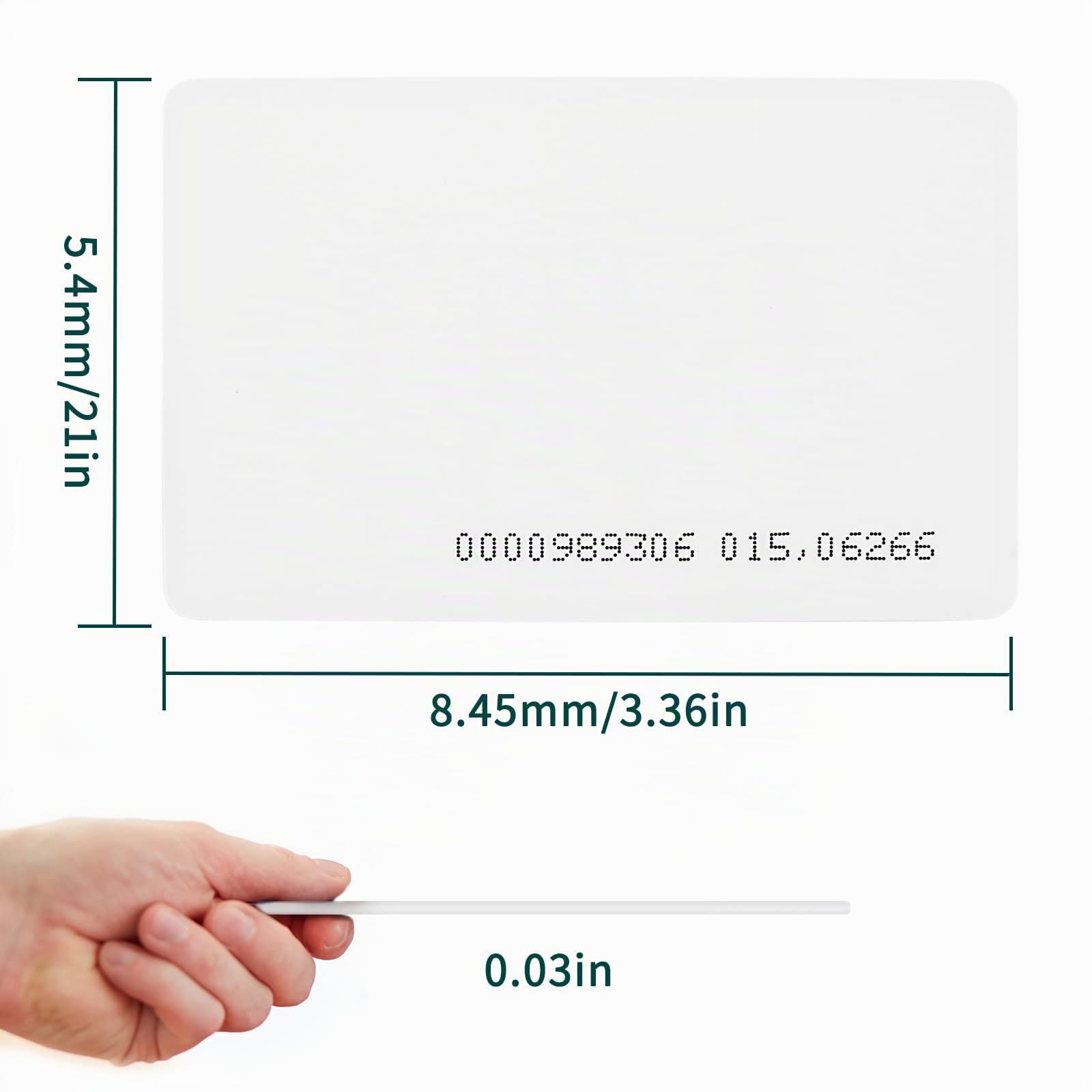 Tarjetas de identificación Fongwah 125Khz Tarjetas de proximidad RFID ID para Control de Acceso y Hotel 0.8 milímetro (200)