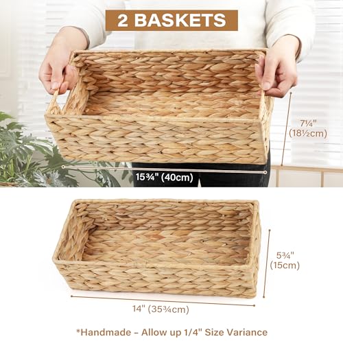 Panier de rangement en osier pour étagères (Lot de 2) 3 sections - 3