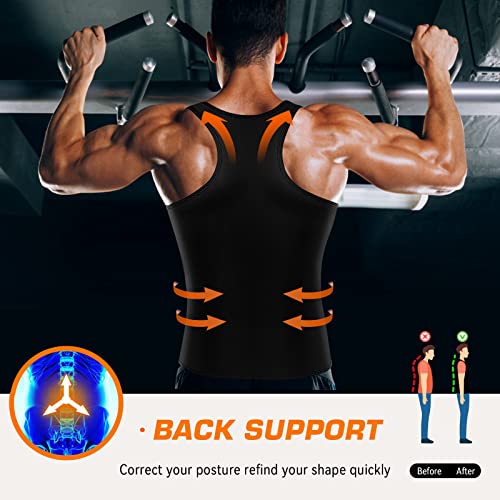 Cimkiz Sauna Vest For Mens Waist Trainer Zipper Neoprene Sauna Suit Tank Top #TOP3