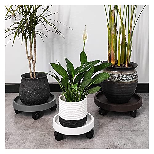 Support pour pot de fleurs intérieur/extérieur roulette 46cm