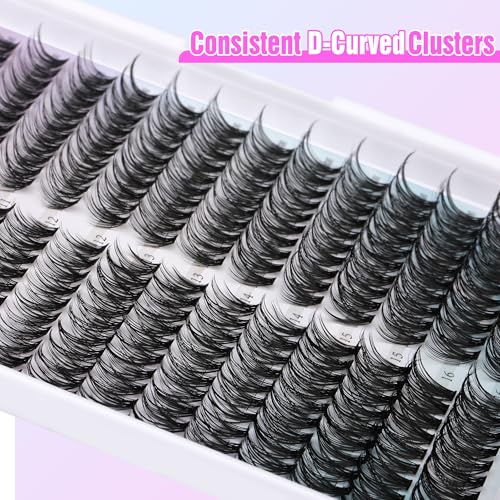 Image of Pawotence Lash Clusters Kit Cat Eye Lash Extension Kit DIY 9-16mm Cluster Eyelash Extensions Kit 40D Individual Lashes with Lash Bond and Seal, Lash Tweezers for Self Use (Fox 40D, 9-16mm, Kit)