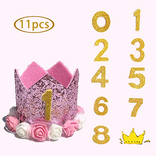 Babymeisjes Eerste verjaardag hoed Baby prinses kroon 2 Baby prinses kroon 1 Kinderen eerste verjaardag hoed 1e… - Image 4