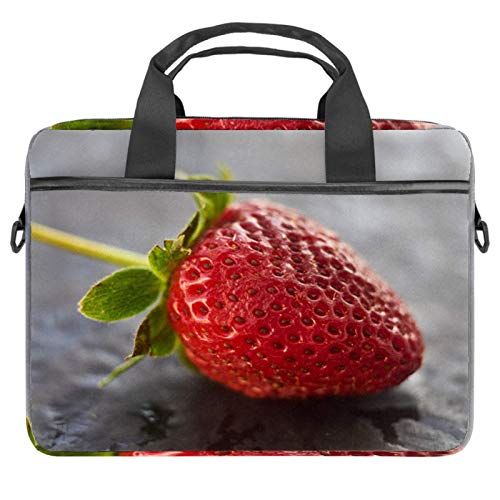 Sacoche à bandoulière pour ordinateur motif fraise rouge avec mousse antichoc