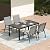 PIZZELLO 5-Piece Outdoor Patio Dining Set, 4Pcs Stackable Patio Chairs and Rectangular Dining Table, All Weather Outdoor Table and Chairs Set for Backyard, Garden, Deck and Poolside