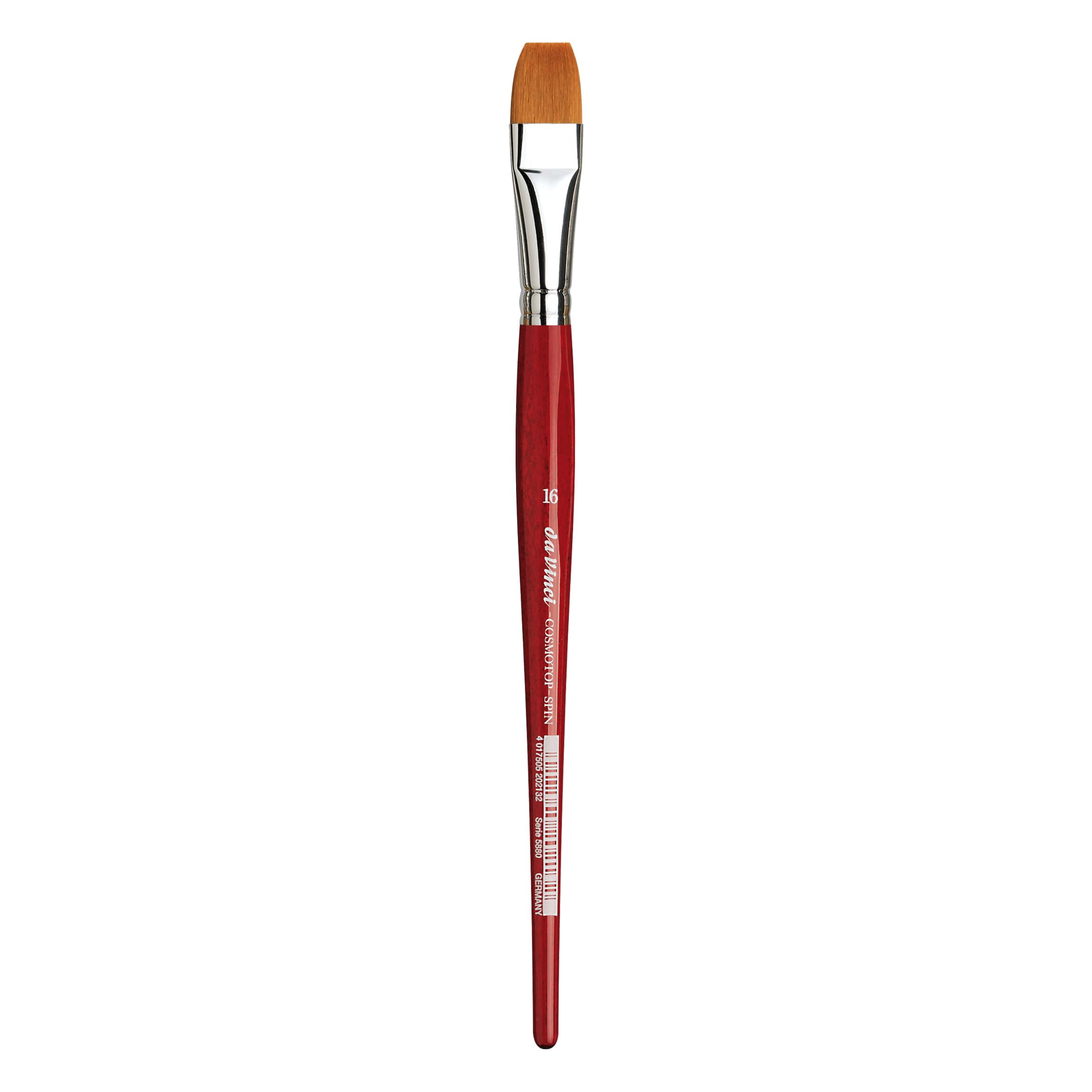 da Vinci Watercolor Series 5880 CosmoTop Spin Paint Brush, Flat Synthetic with Red Handle, Size 16