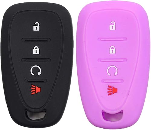 Btopars Funda protectora de goma para llavero inteligente de 4 botones con arranque de motor compatible con Chevy Chevrolet Blazer Bolt Equinox