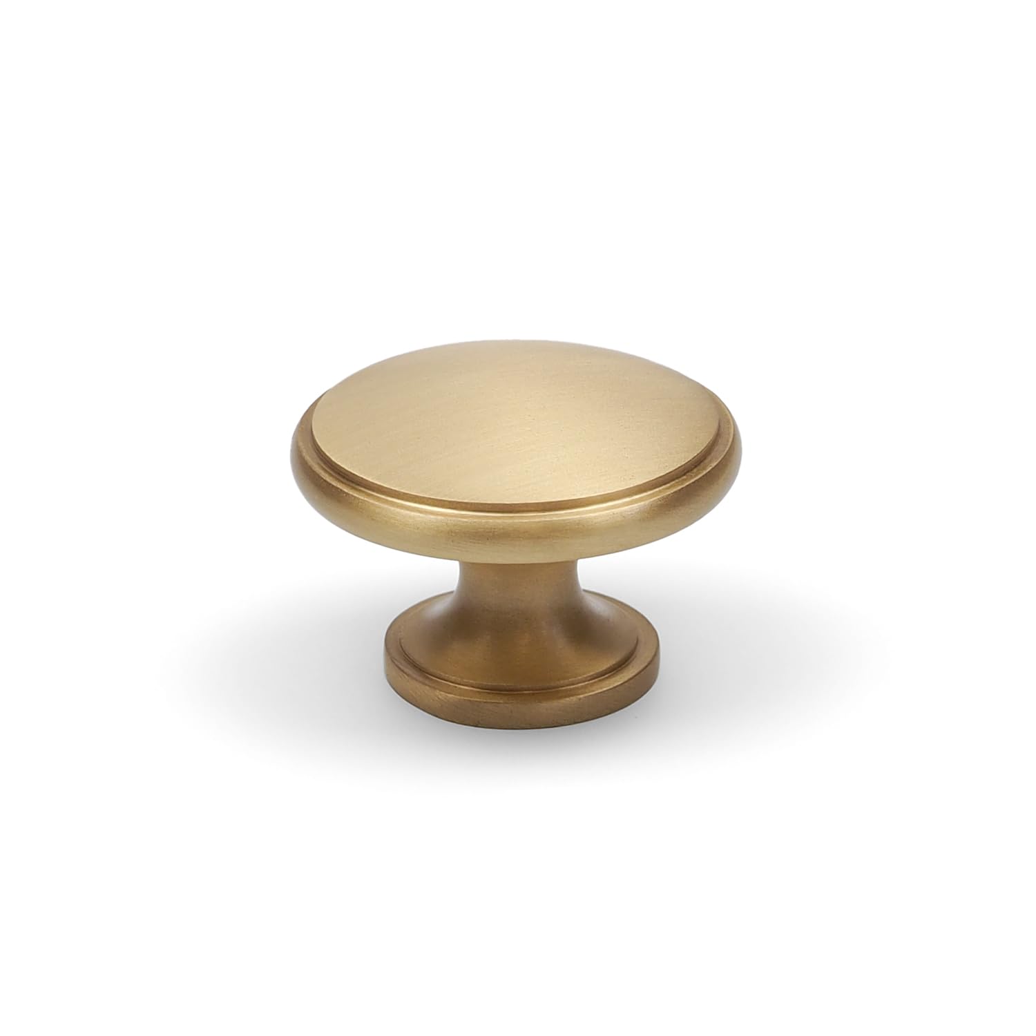 Satin Brass Cabinet Knob Solid Brass Round Pull Handle 5056767302012