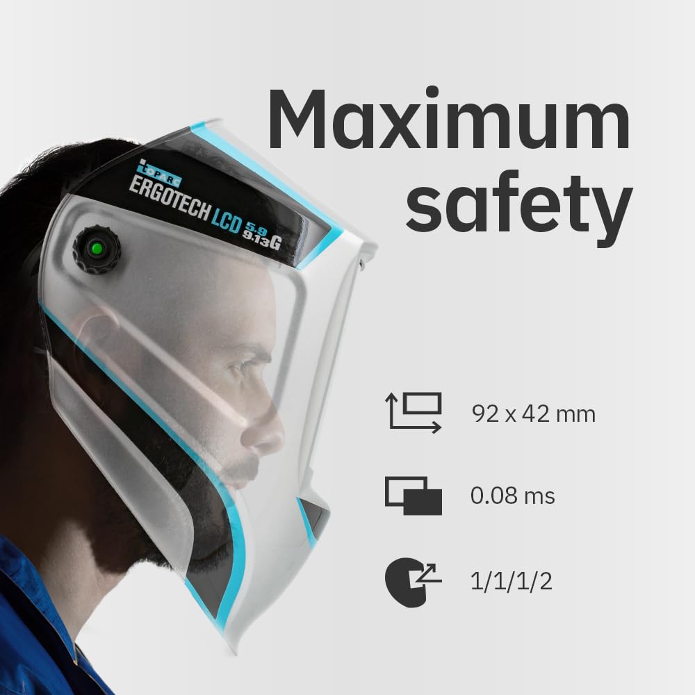 GYS Schweißhelm LCD ERGOTECH+ 5/9-9/13 SILVER TRUE COLOR