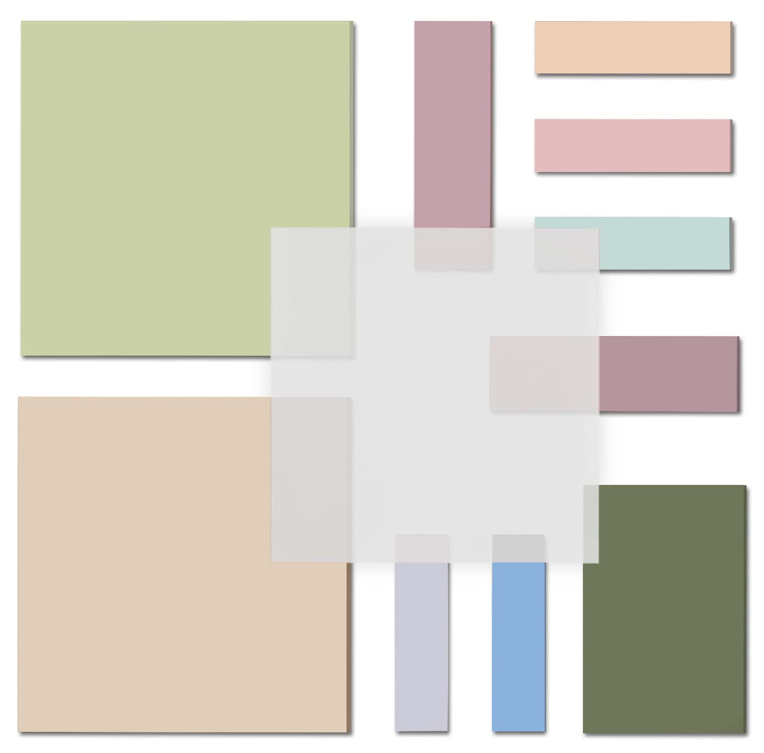 DIQMIAQ Clear Sticky Notes Tabs Set,400Pcs Waterproof Translucent Sticky Notes, Self-Sticky, Repositionable for Annotation Books, Page Markers,Bible Accessories, Index,School Supplies Post It Notes(A)