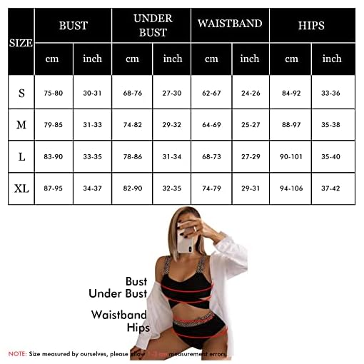 IHCEMIH Bikini Sets voor Vrouwen Zwarte Buikcontrole Hoge Taille Been 2 Stuk Zwemmen Kostuum voor UK Dames String Tie… - Image 8