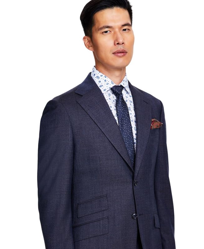 Tallia Men's Slim-Fit Stretch Solid Suit Jacket (Navy/Brown, 36R)4