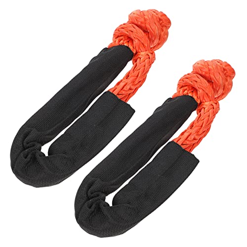 OUNONA 2pcs Soft Towing Rope Shackles with Protective Sleeve Durable Ropes for Vehicle for Agriculture Mining Industrial and Use