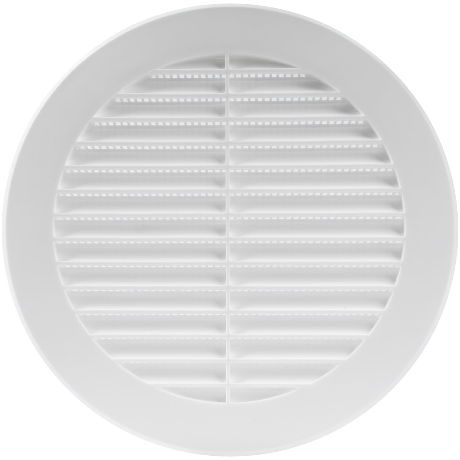 6'' Inch White Soffit Vent Cover - Round Air Vent Louver - Grill Cover - Built-in Insect Screen - HVAC Vents for Bathroom, Home Office, Kitchen - Pack of (1)