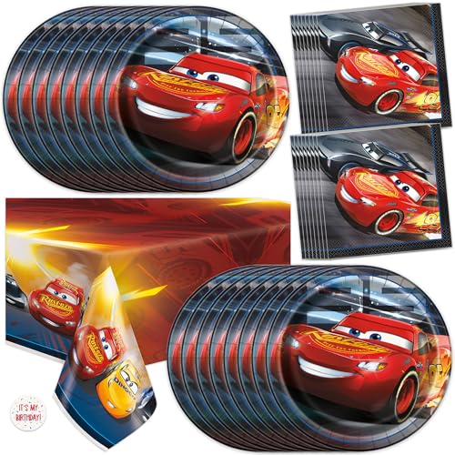 Disney Cars Birthday Decorations Tablecloth and Plates