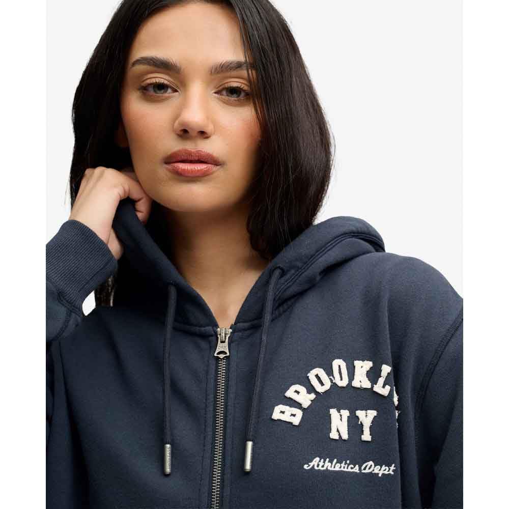 Superdry Athletic Essentials Relaxed Crop Full Zip Sweatshirt XS