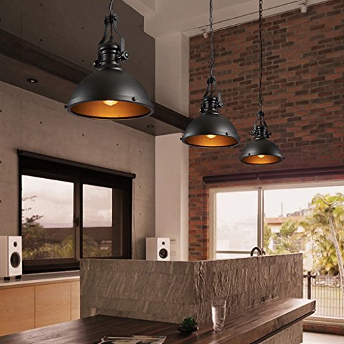 Lustre créatif nordique pour sublimer un éclairage de bar sombre en fer noir 32 cm - 6
