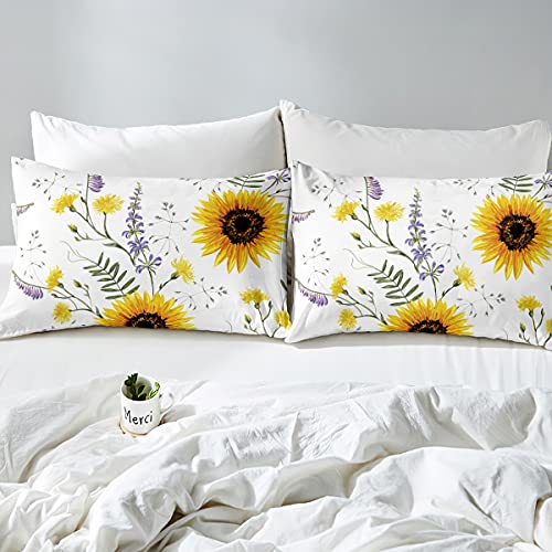 Feelyou SX197LYP-QUEEN Sunflower Duvet Cover Set Queen Size 3D Print Bedding Set Stylish Decor Pastoral Comforter Cover thumb #3