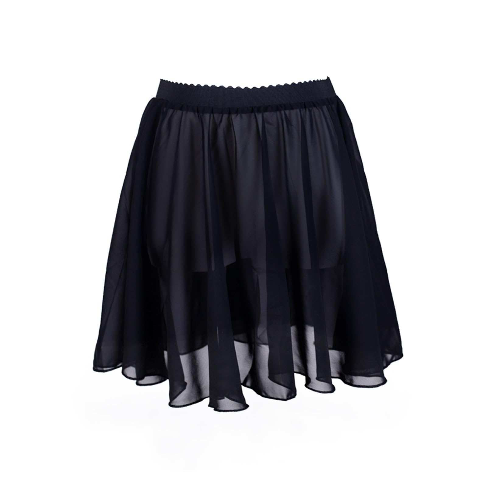 ETRYOX Ballet Wrap Dance Skirt for Women and Girls - Chiffon Mini Short Skirt (XD-Black, XL Height 160-175cm)