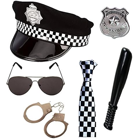 Paper Umbrella Police Costume Six Accessories Set Cover