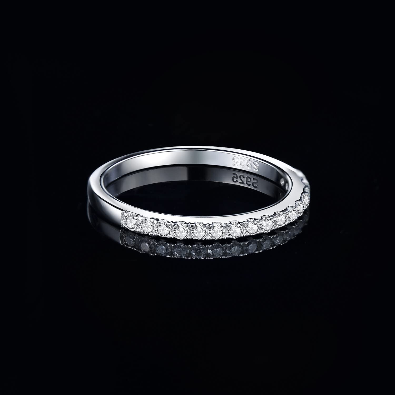 JewelryPalace Klasyczny pierścionek z cyrkoniami pierścionek wieczności obrączki damskie srebro 925, obrączka biżuteria damska z kamieniem