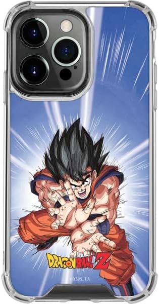 Skinit Clear Phone Case Compatible with iPhone 14 Pro - Officially Licensed Dragon Ball Z Goku Kamehameha Blast Design