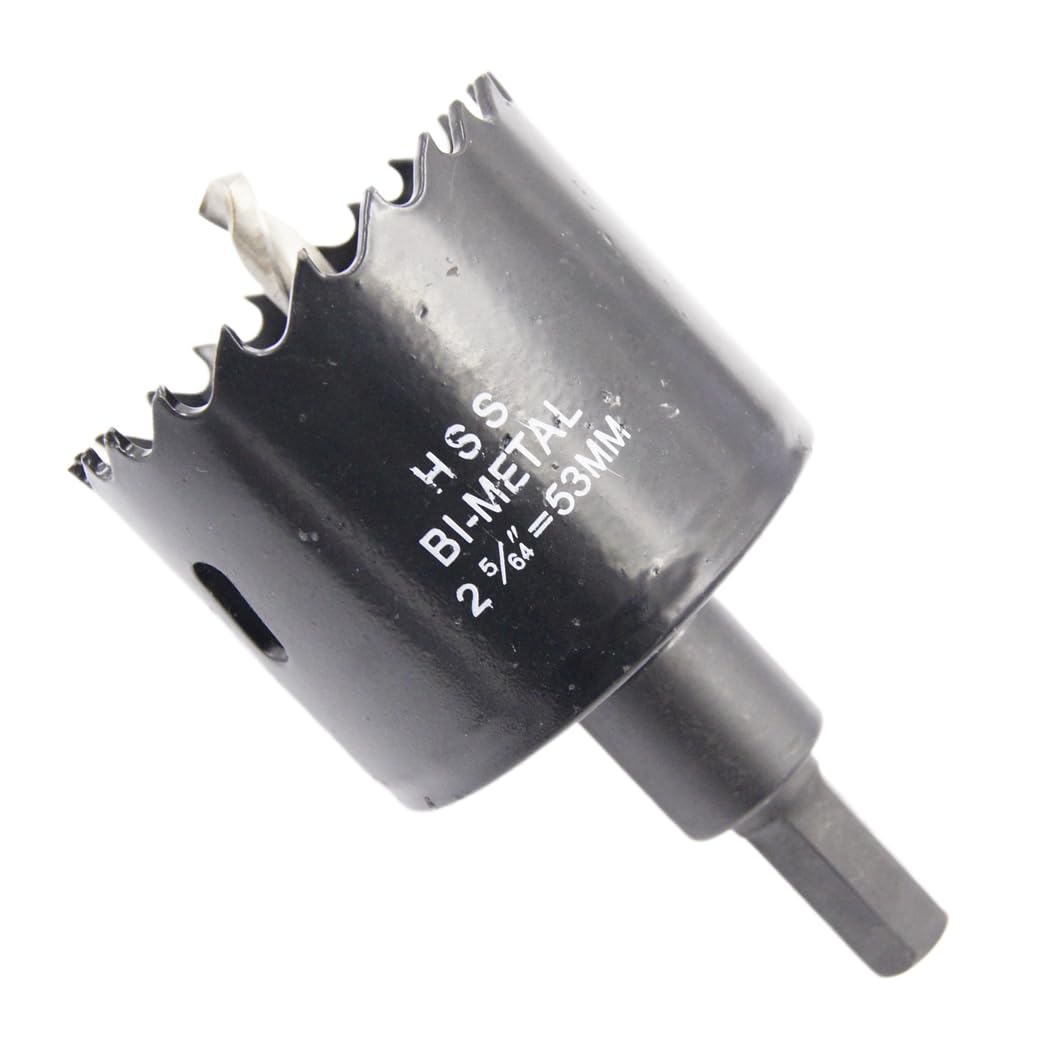 Hole Cutter 53mm LAIWEI Bi-Metal Hole Saw 2.1inch,HSS Circular Hole Saw Head,1.8mm Thick,Cutting Depth up to 38mm,Suitable for Wood,Plastic,plasterboard and Metal Round Pipe