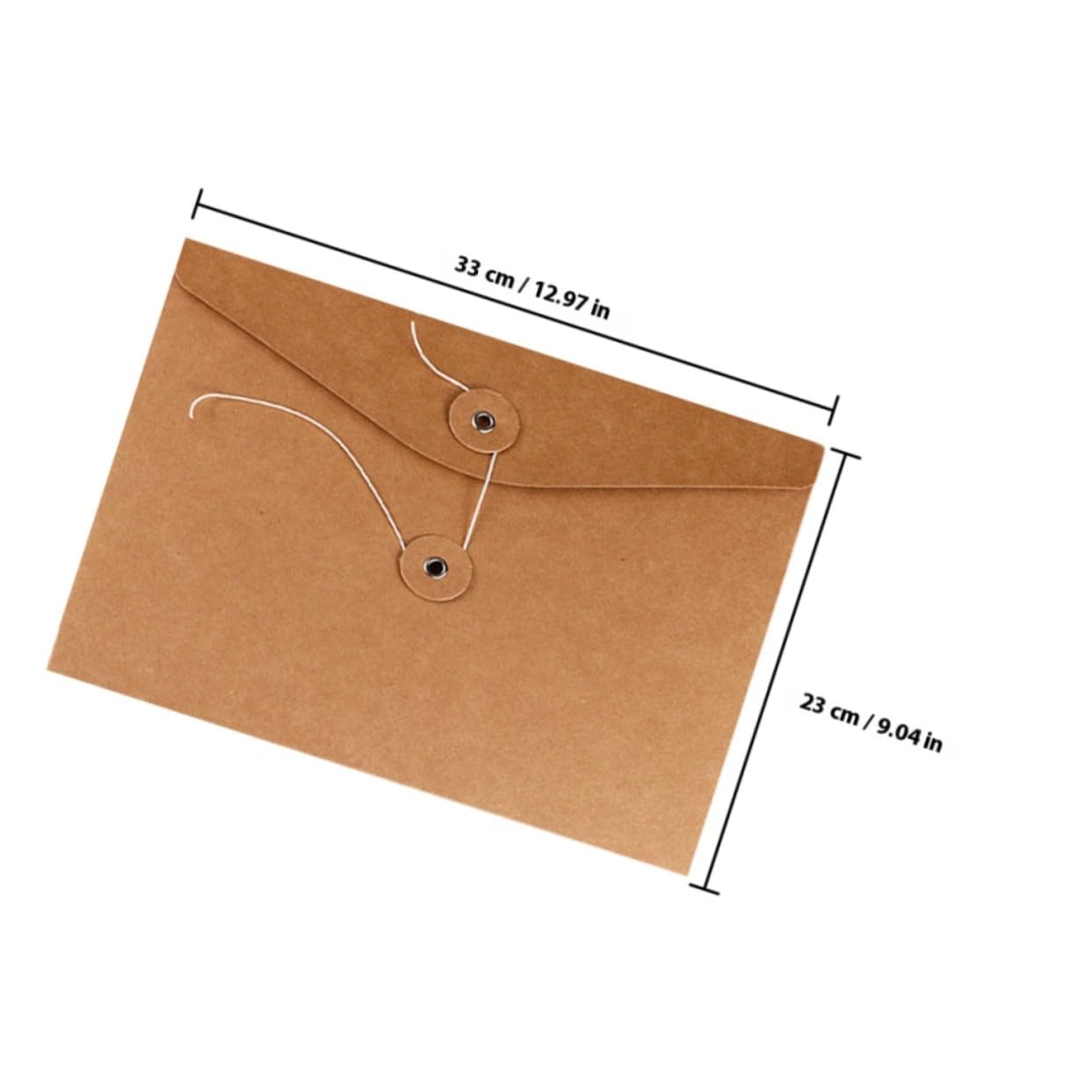 10 pièces Lot de Pochettes Papier Kraft Épaisses avec Boucle Sacs de Rangement Robustes pour Documents Chemises sans Texte pour Classement et Organisation