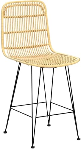 Miniatura 4 de South Shore Balka Taburete para mostrador, juego de 2, sin brazo, ratán y negro