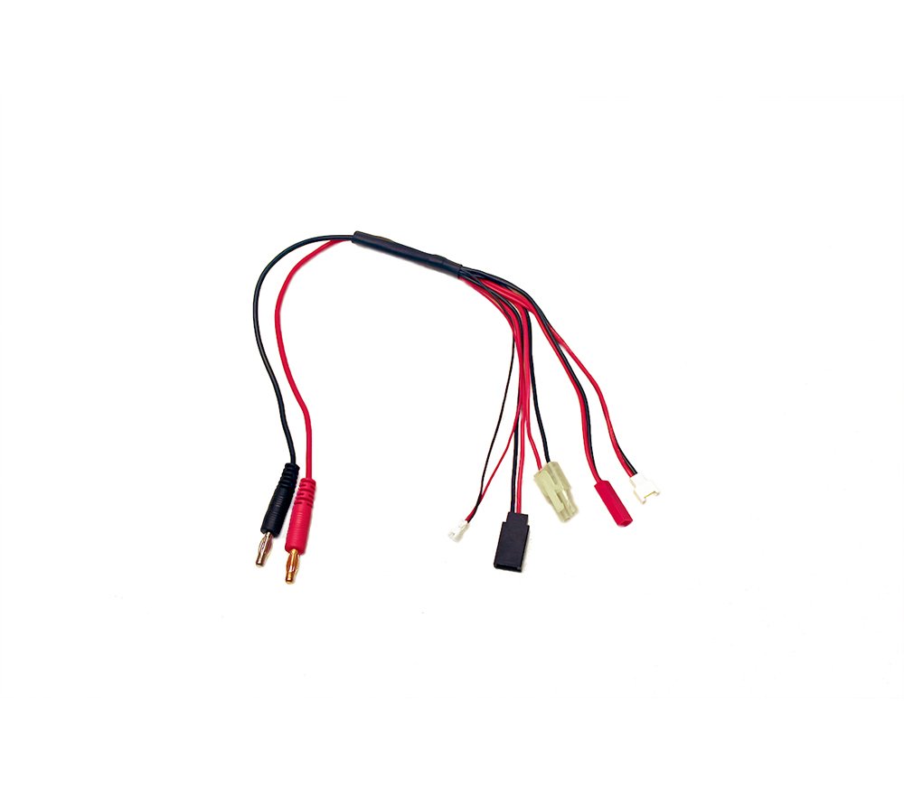 Racers Edge 1625 5-Function Mini/Micro Charge Adapter to Male 4mm Bullets-300mm